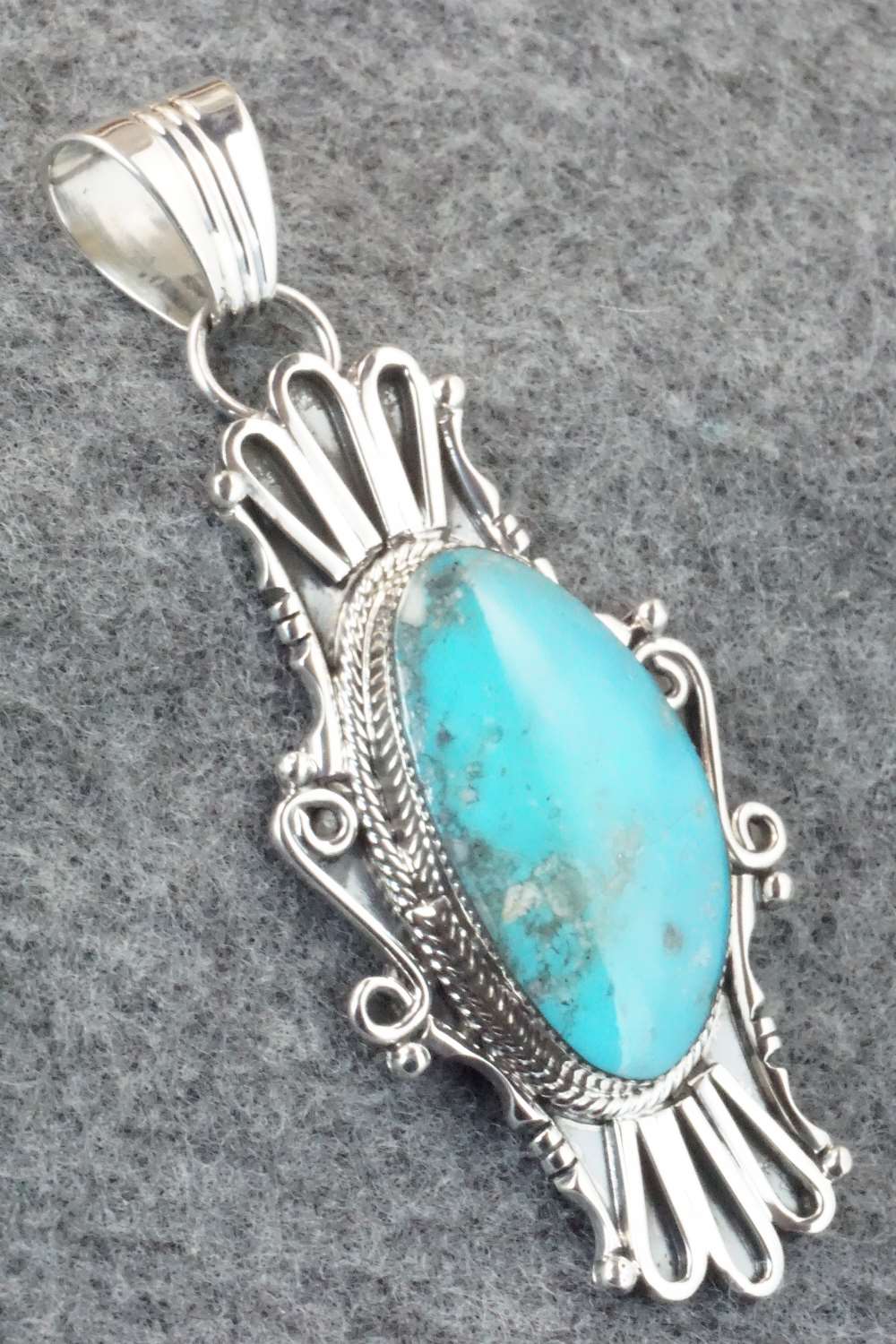 Turquoise & Sterling Silver Pendant - Sheena Jack