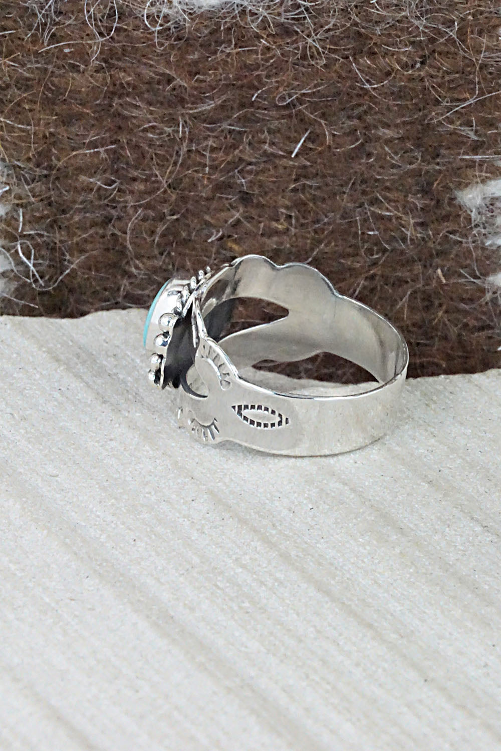 Turquoise and Sterling Silver Ring - Jan Mariano - Size 8