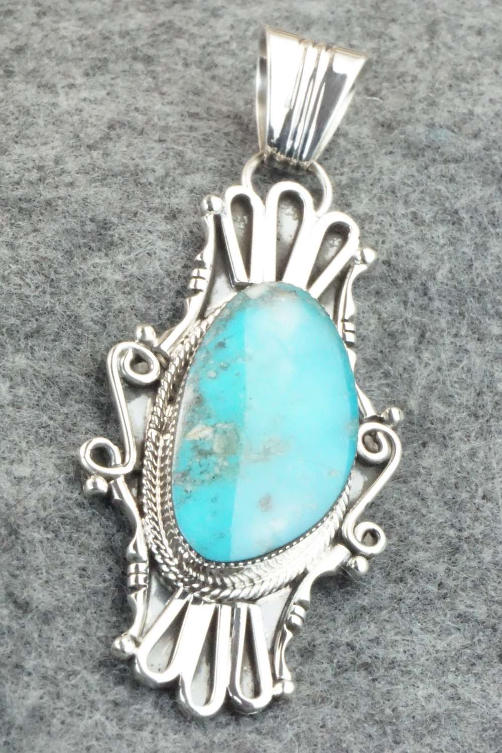 Turquoise & Sterling Silver Pendant - Sheena Jack
