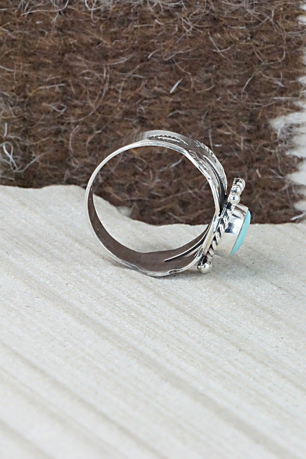 Turquoise and Sterling Silver Ring - Jan Mariano - Size 8
