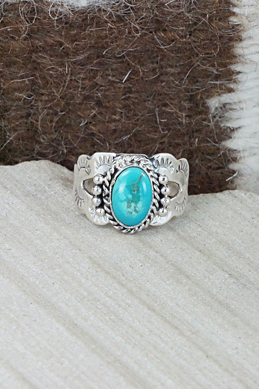 Turquoise and Sterling Silver Ring - Jan Mariano - Size 9