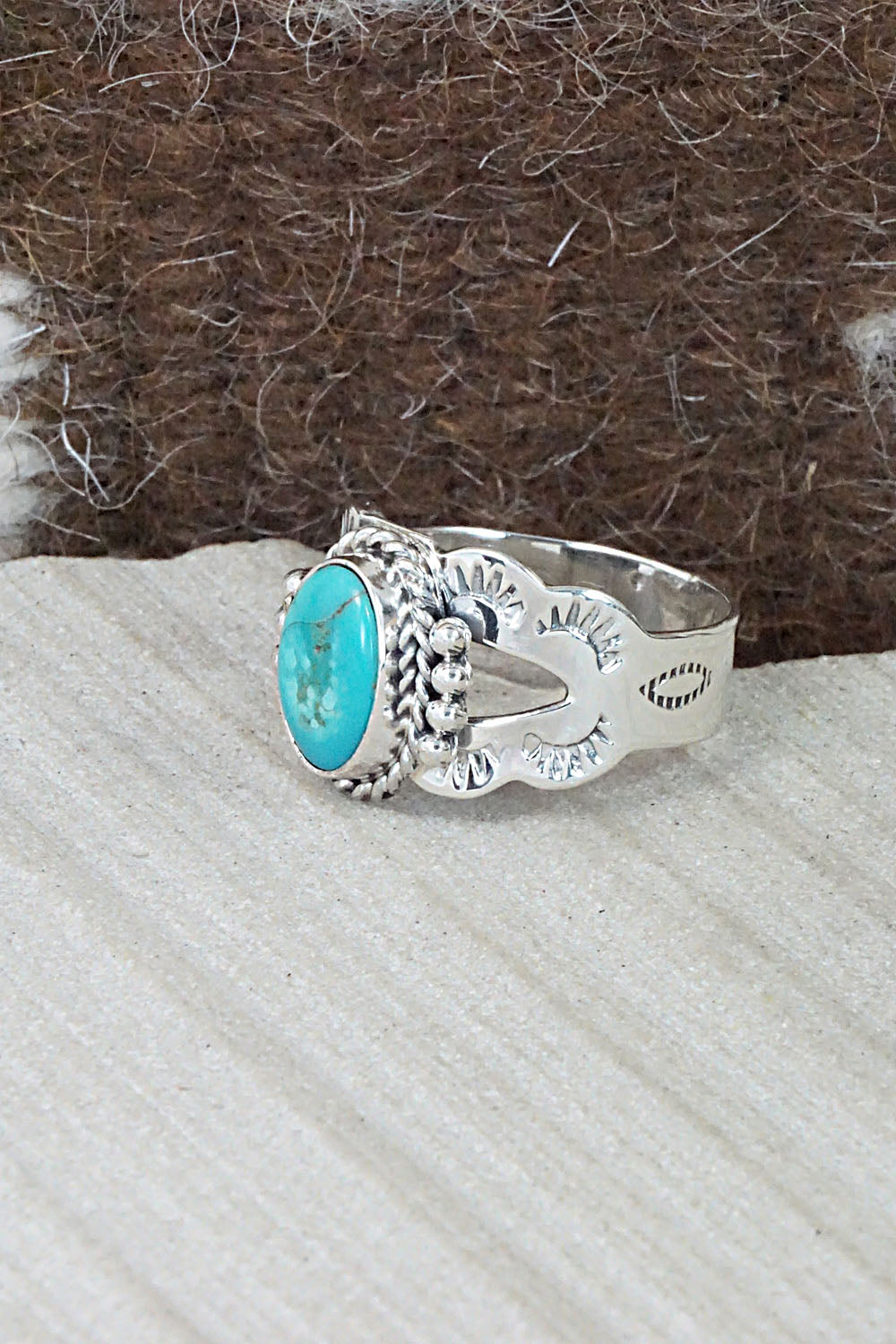 Turquoise and Sterling Silver Ring - Jan Mariano - Size 9