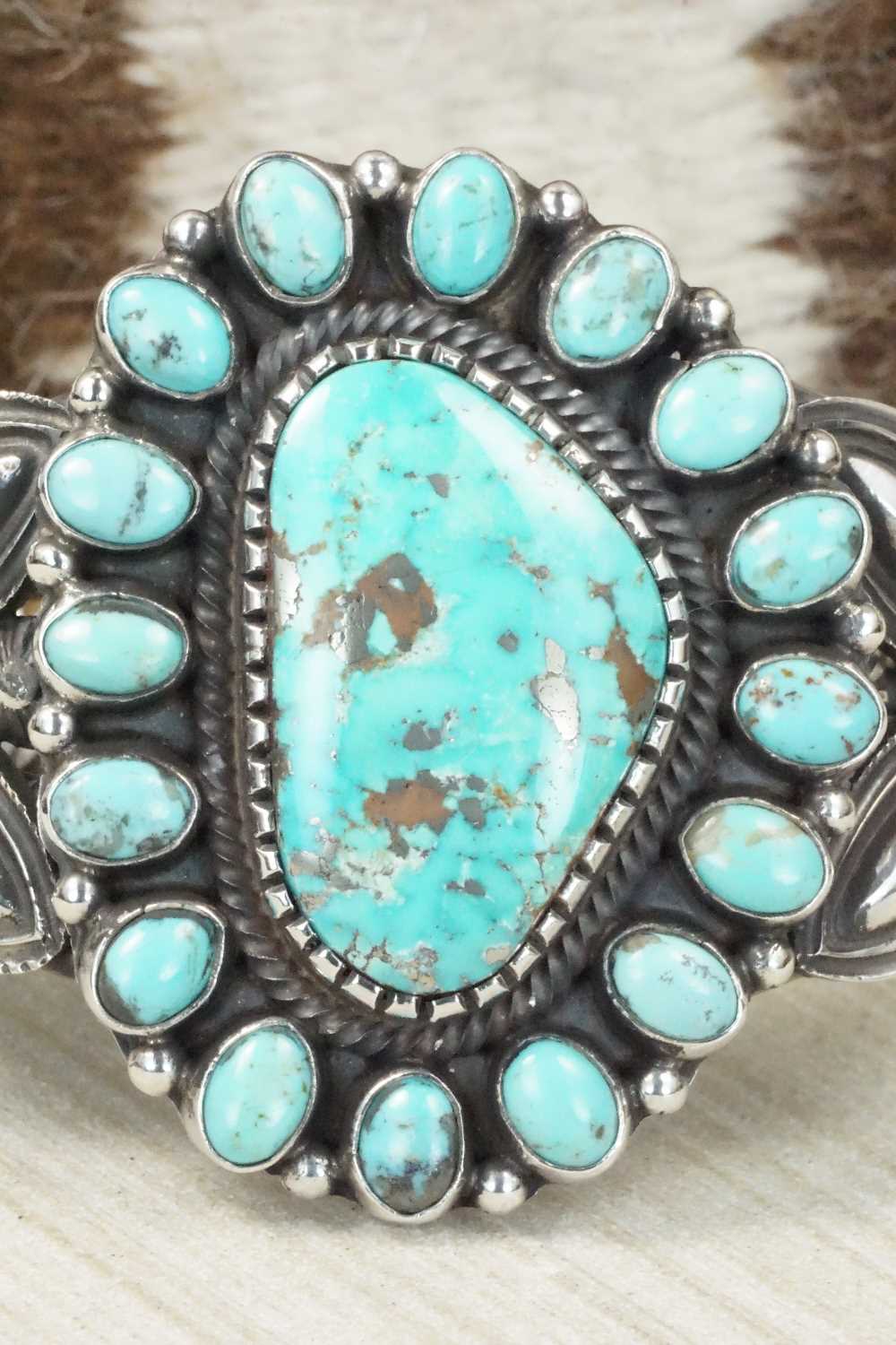 Turquoise & Sterling Silver Bracelet - Leon Martinez
