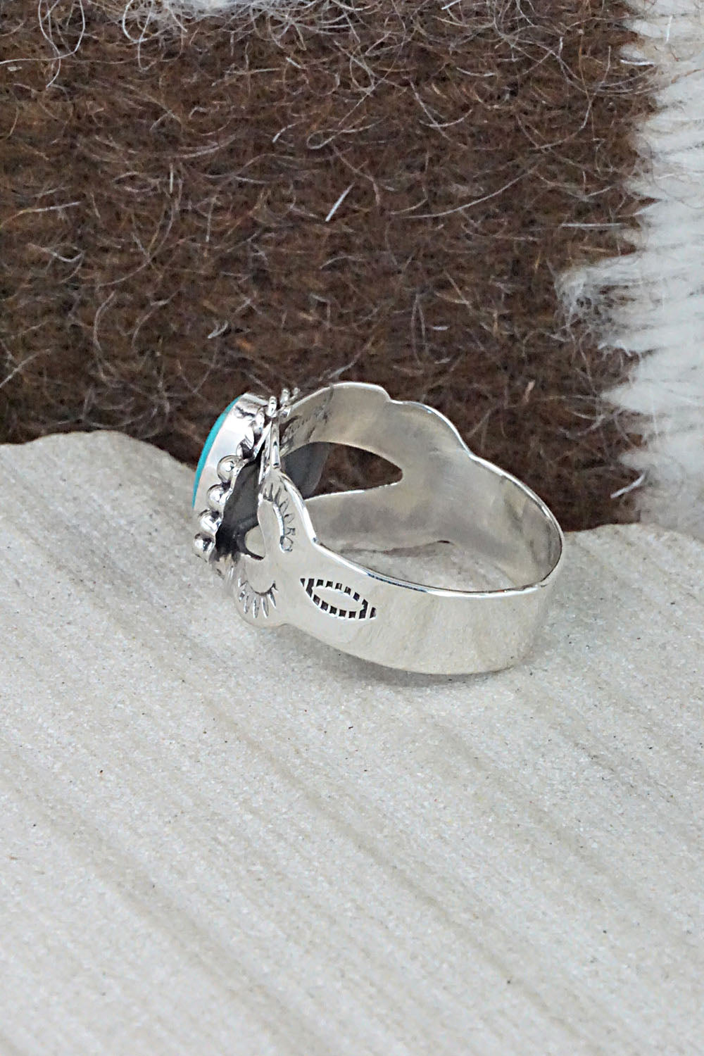Turquoise and Sterling Silver Ring - Jan Mariano - Size 9