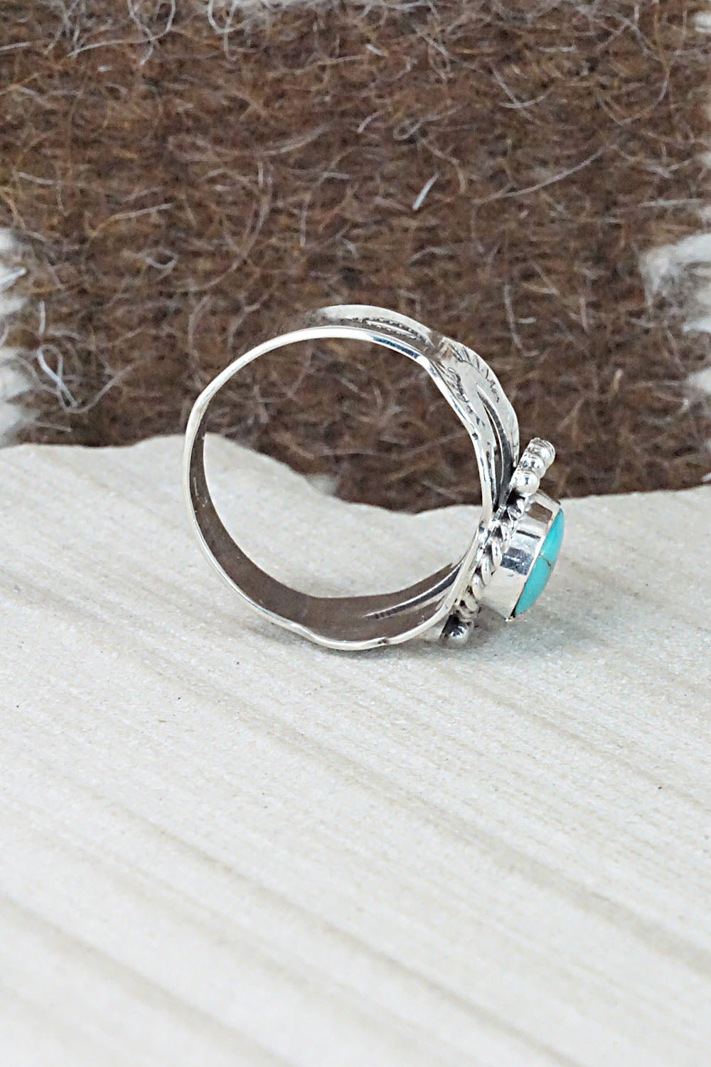 Turquoise and Sterling Silver Ring - Jan Mariano - Size 9