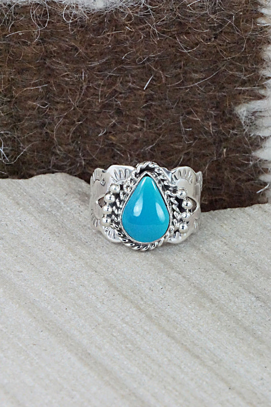 Turquoise and Sterling Silver Ring - Jan Mariano - Size 6.75