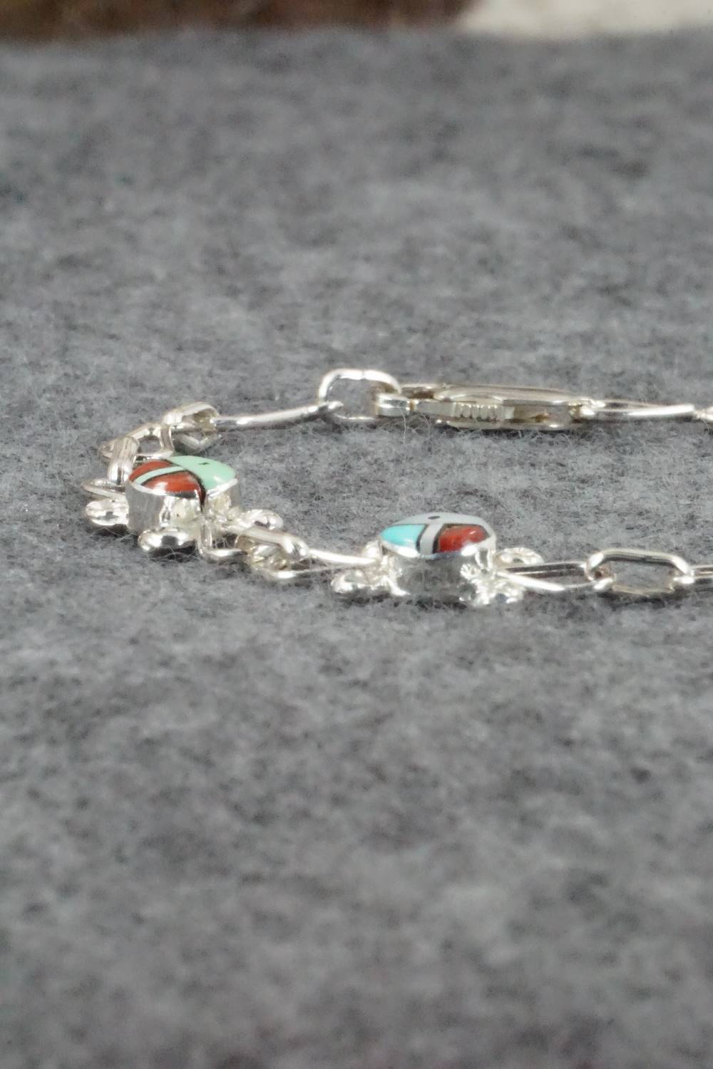 Multi Stone & Sterling Silver Inlay Link Bracelet - Ola Eriacho