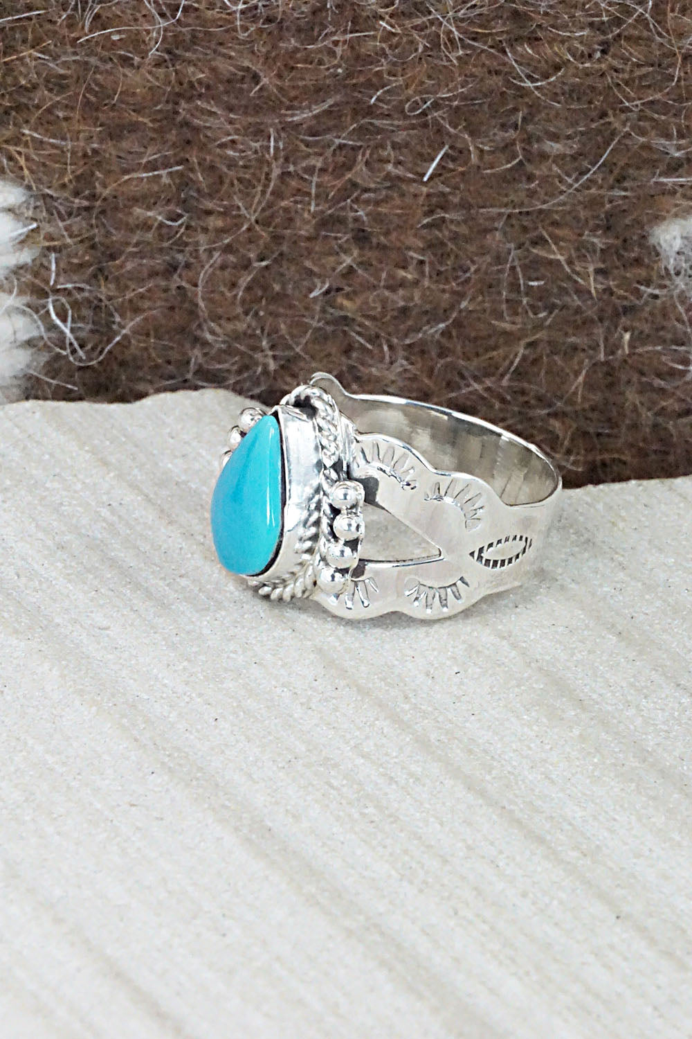 Turquoise and Sterling Silver Ring - Jan Mariano - Size 6.75