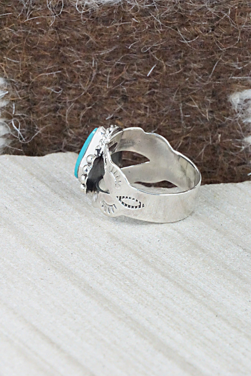 Turquoise and Sterling Silver Ring - Jan Mariano - Size 6.75