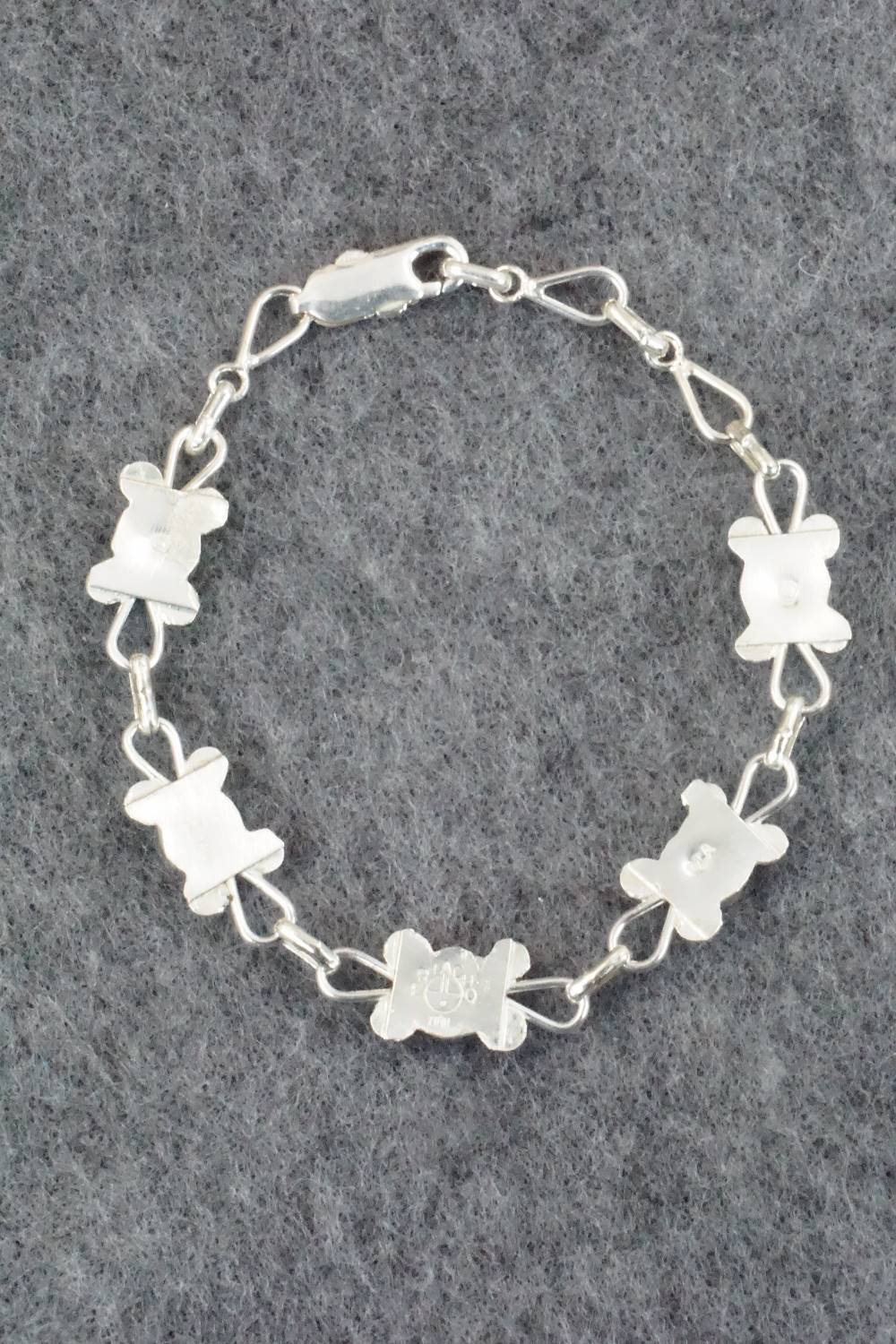 Multi Stone & Sterling Silver Inlay Link Bracelet - Ola Eriacho