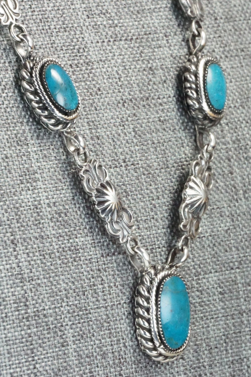 Turquoise & Sterling Silver Necklace - Gilbert Smith