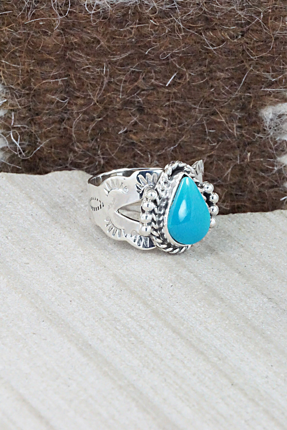 Turquoise and Sterling Silver Ring - Jan Mariano - Size 6.75