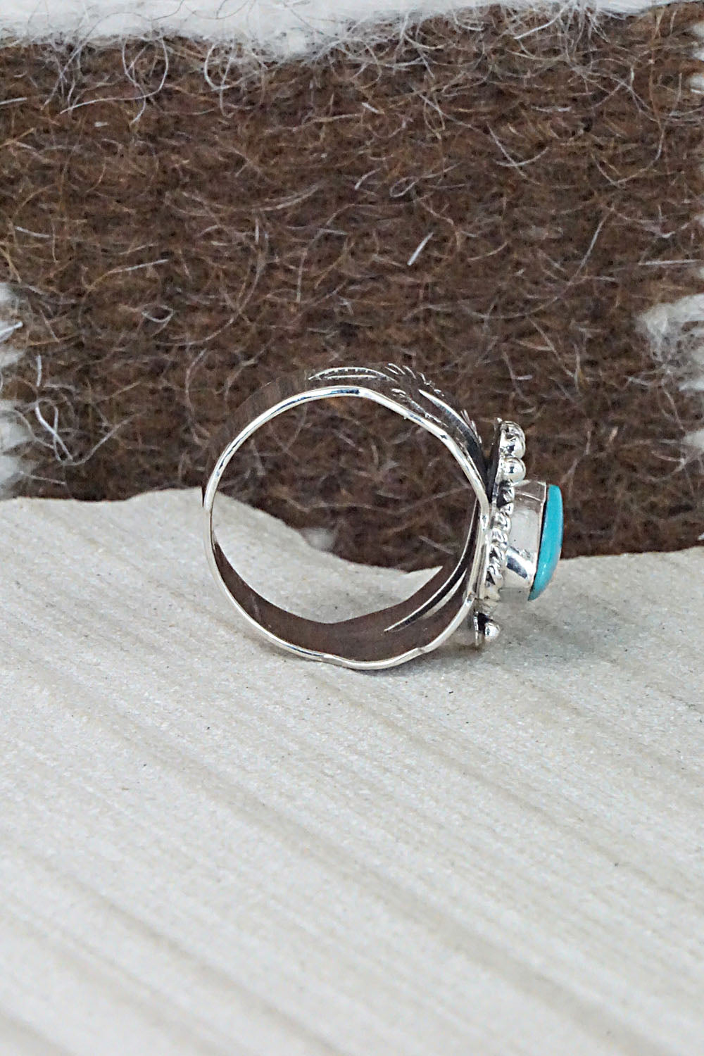 Turquoise and Sterling Silver Ring - Jan Mariano - Size 6.75