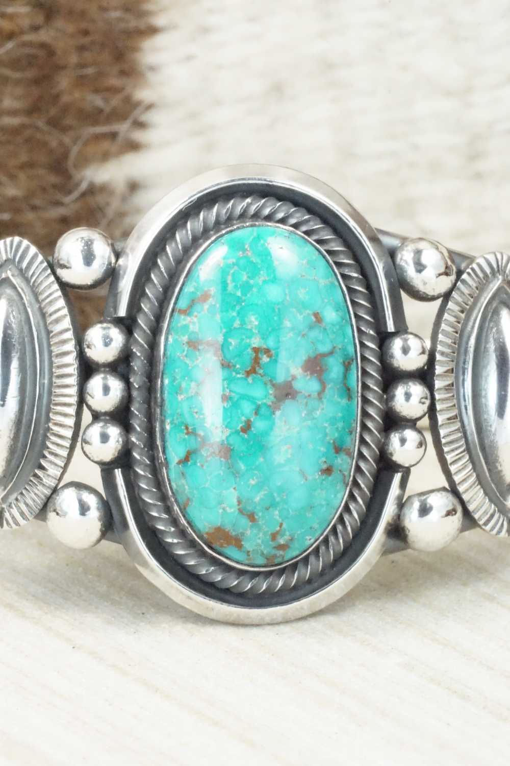 Turquoise & Sterling Silver Bracelet - Leon Martinez