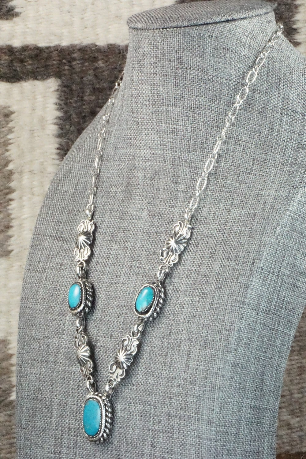 Turquoise & Sterling Silver Necklace - Gilbert Smith