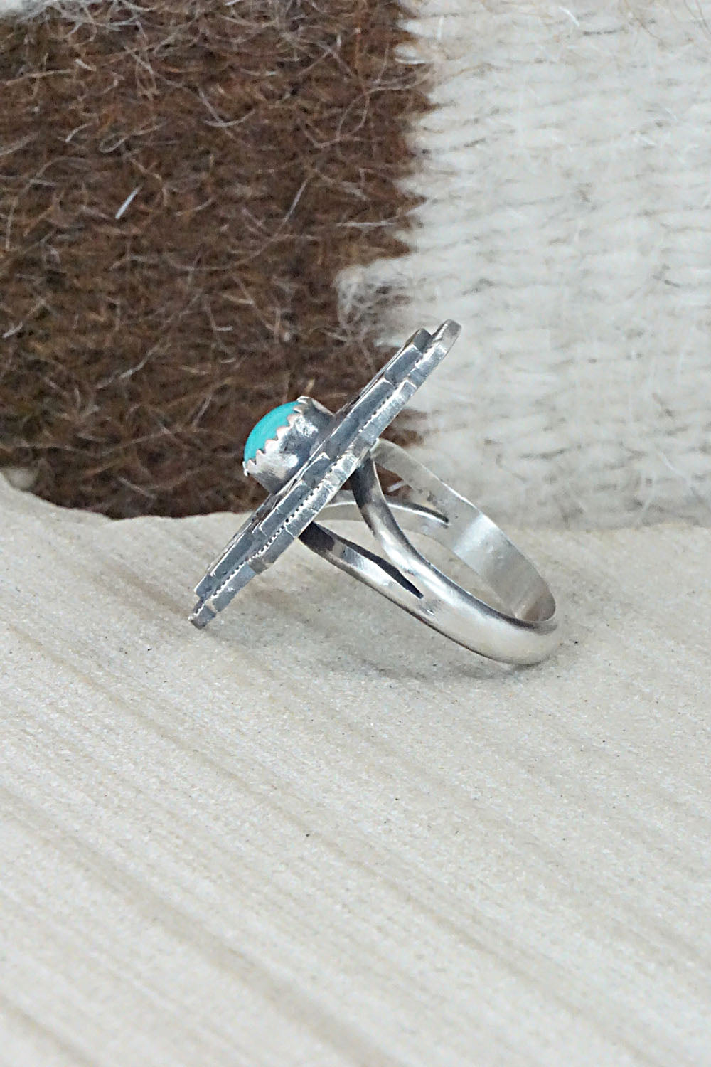 Turquoise & Sterling Silver Ring - Alice Rose Saunders - Size 5.5