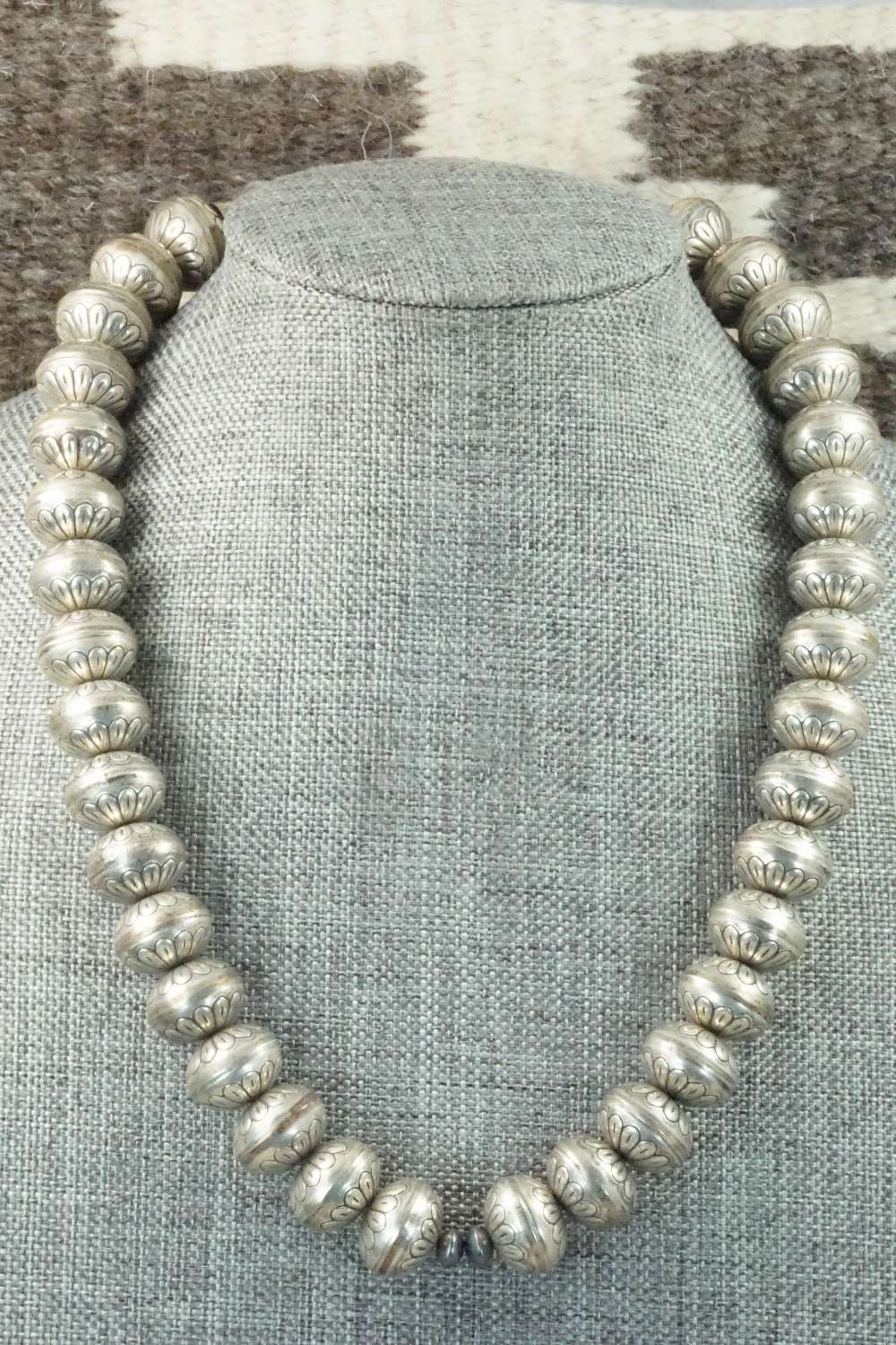 Sterling Silver Navajo Pearl Necklace - Navajo