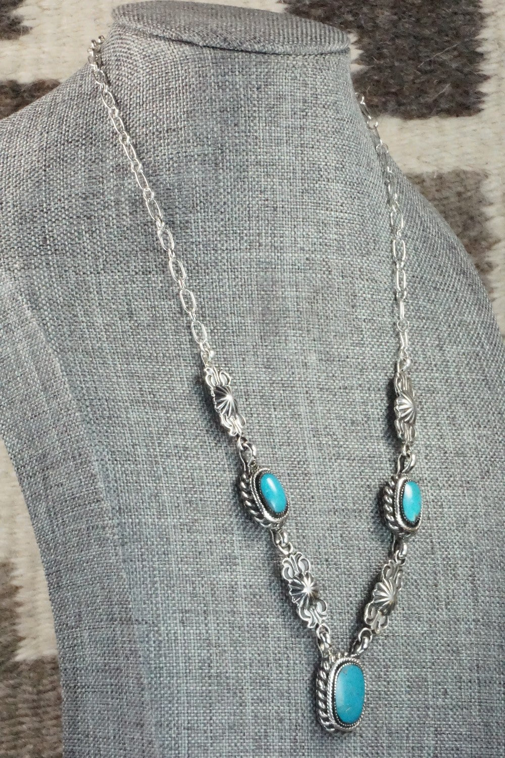 Turquoise & Sterling Silver Necklace - Gilbert Smith