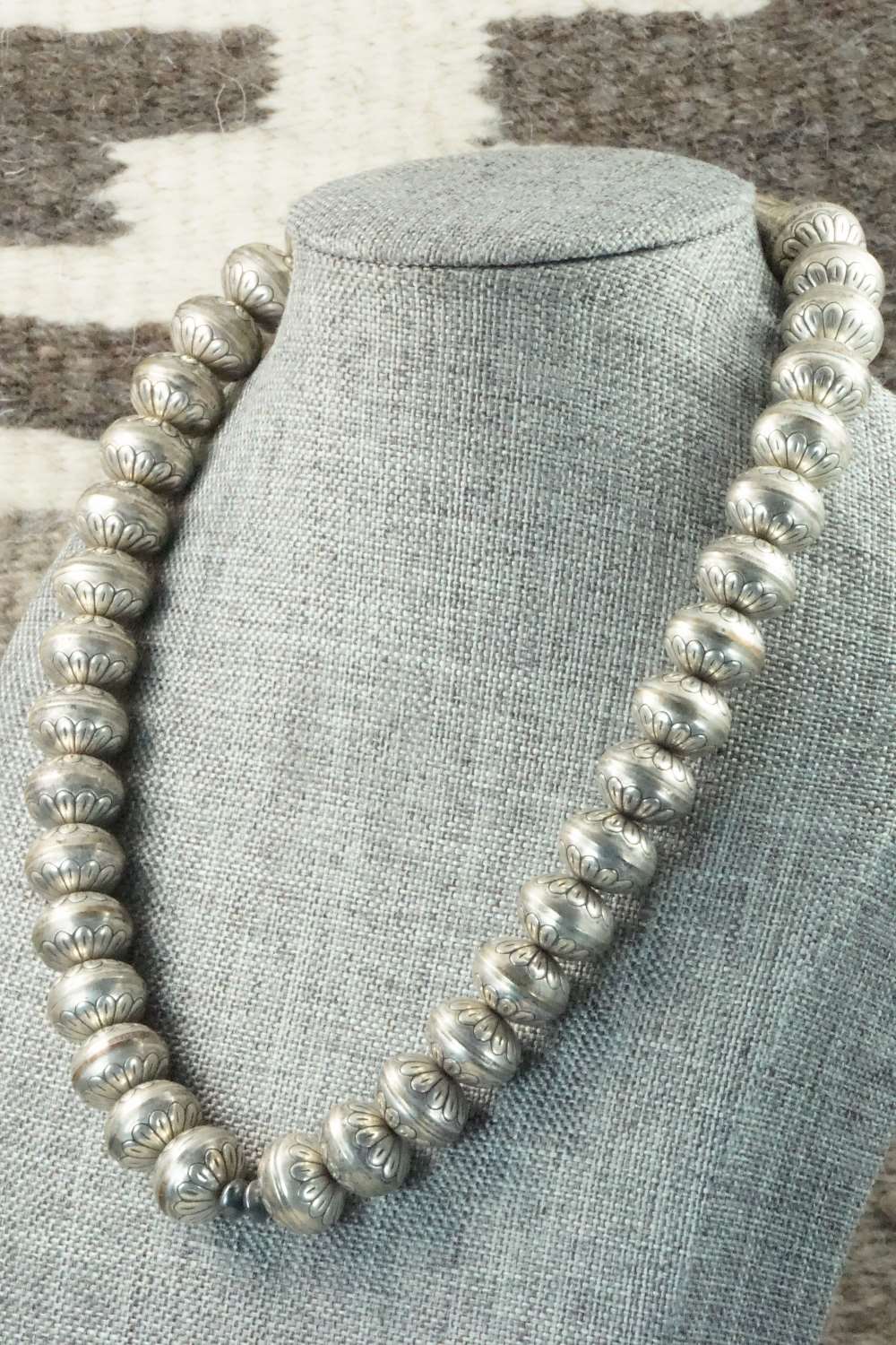 Sterling Silver Navajo Pearl Necklace - Navajo