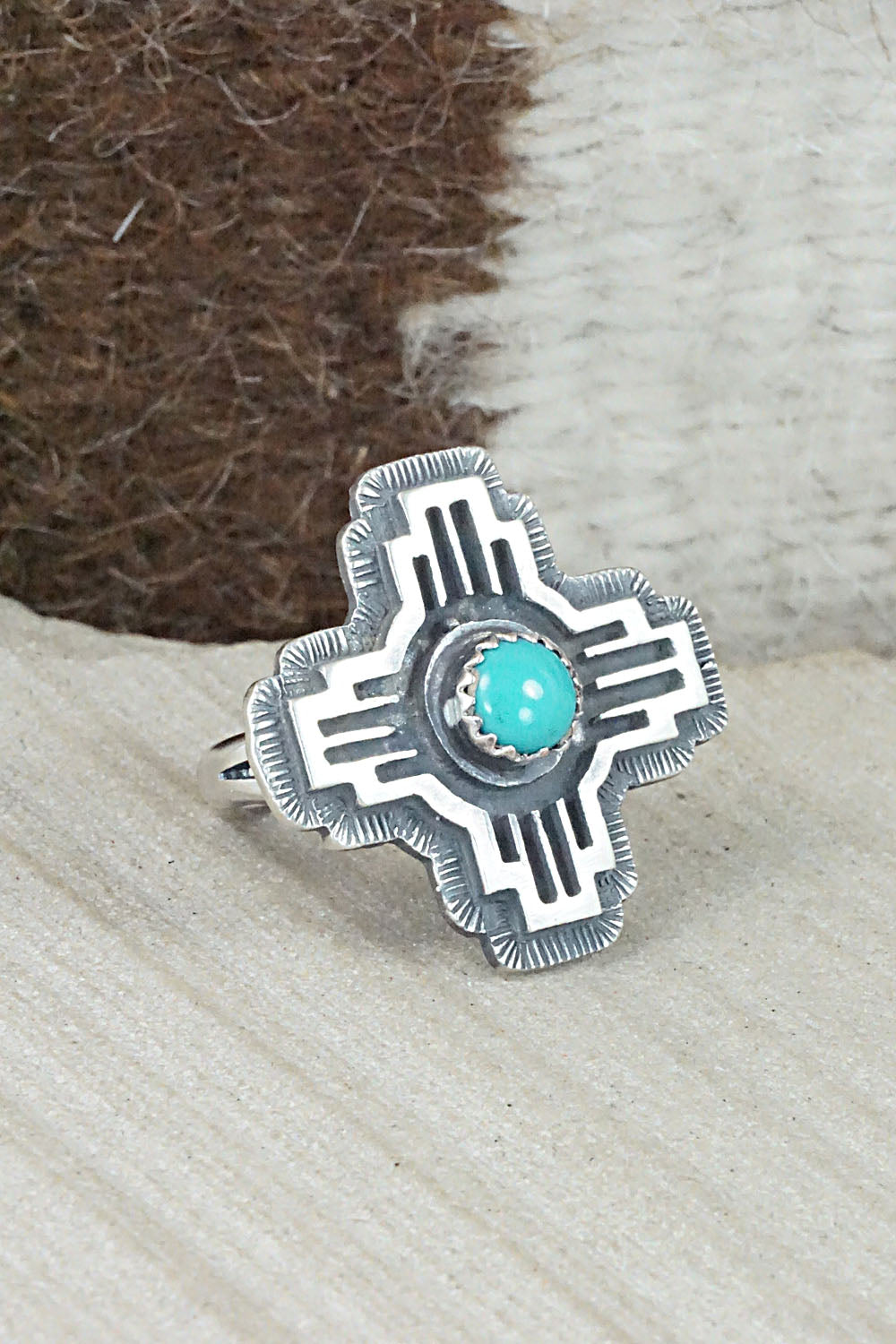 Turquoise & Sterling Silver Ring - Alice Rose Saunders - Size 5.5