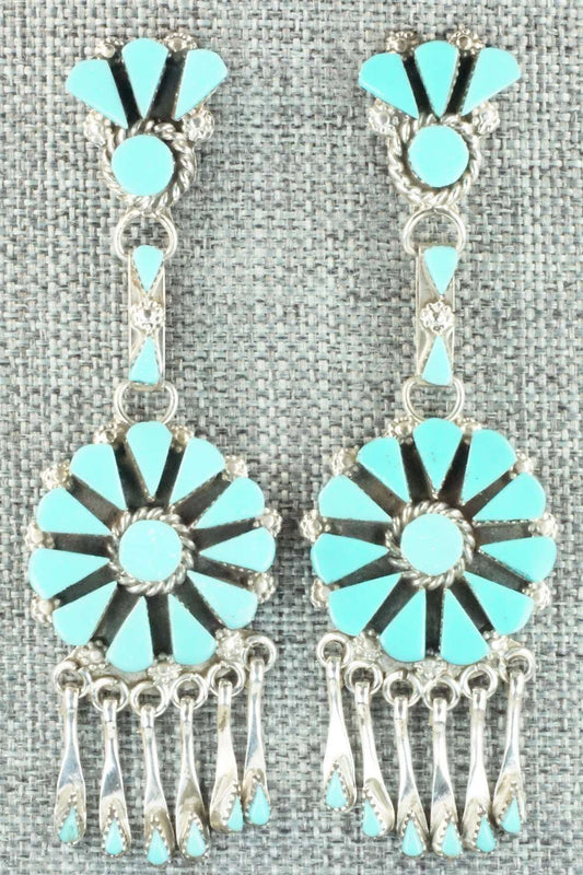Turquoise & Sterling Silver Earrings - Merlinda Chavez