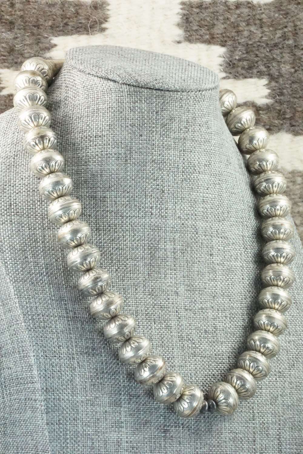 Sterling Silver Navajo Pearl Necklace - Navajo