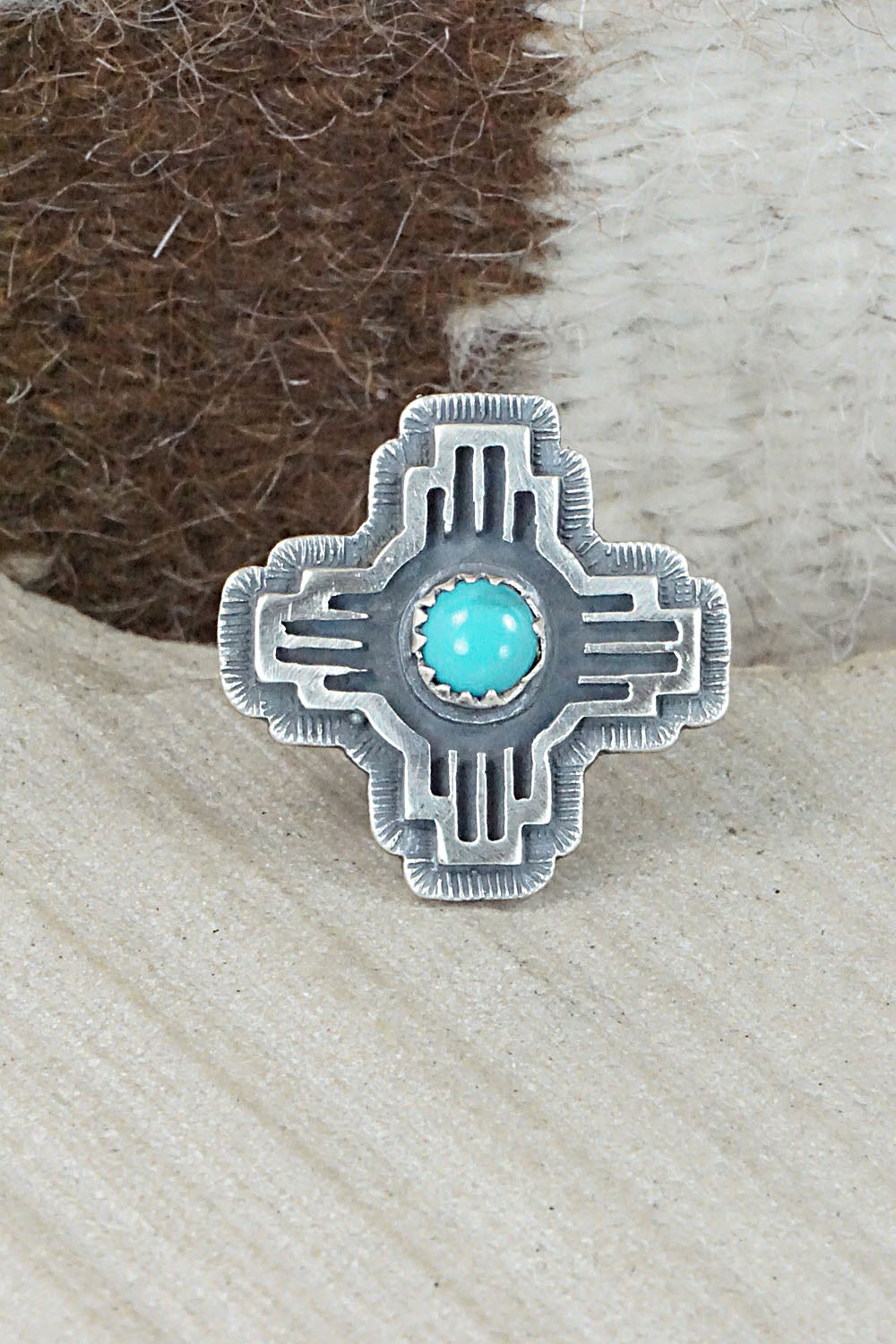 Turquoise & Sterling Silver Ring - Alice Rose Saunders - Size 7