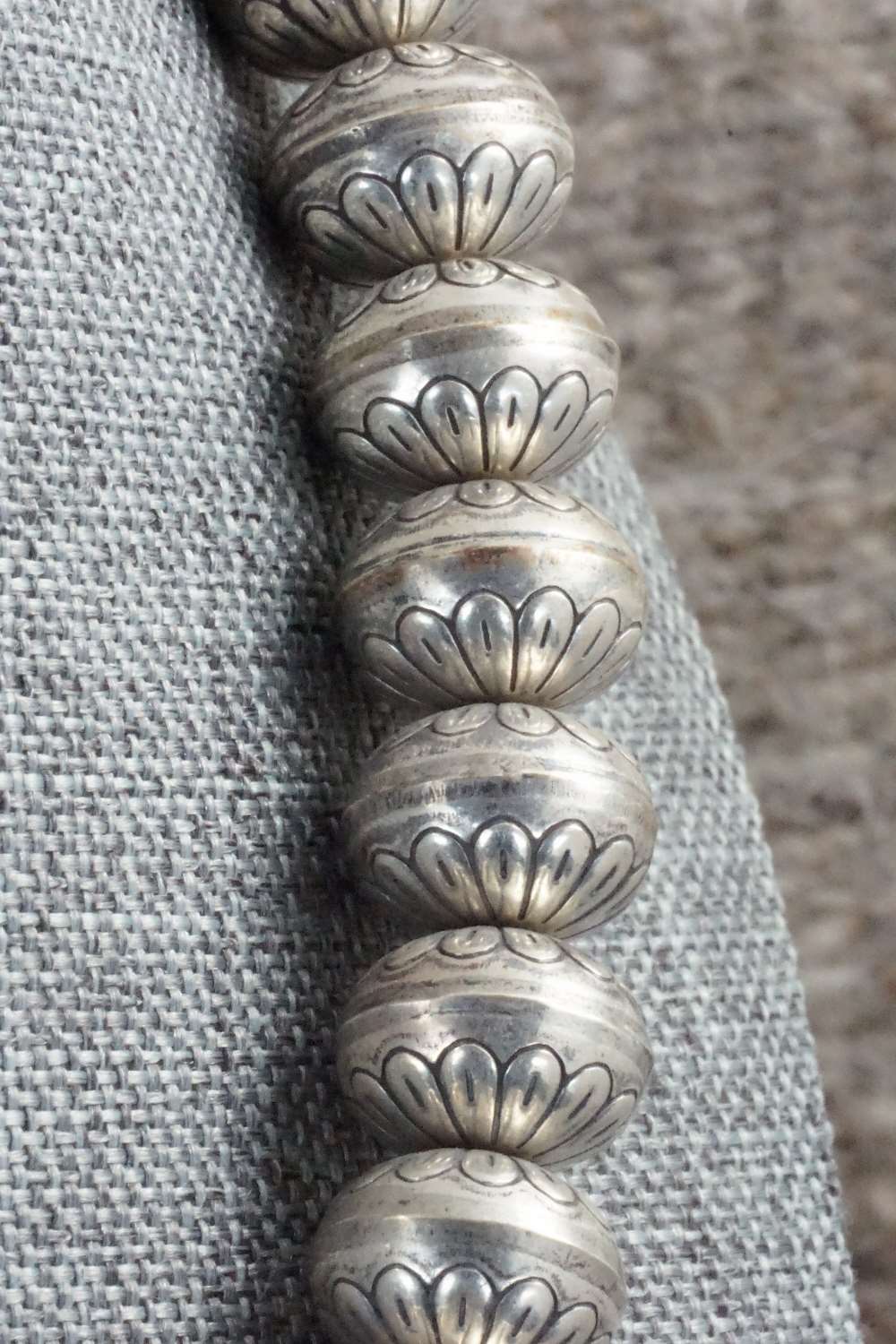Sterling Silver Navajo Pearl Necklace - Navajo