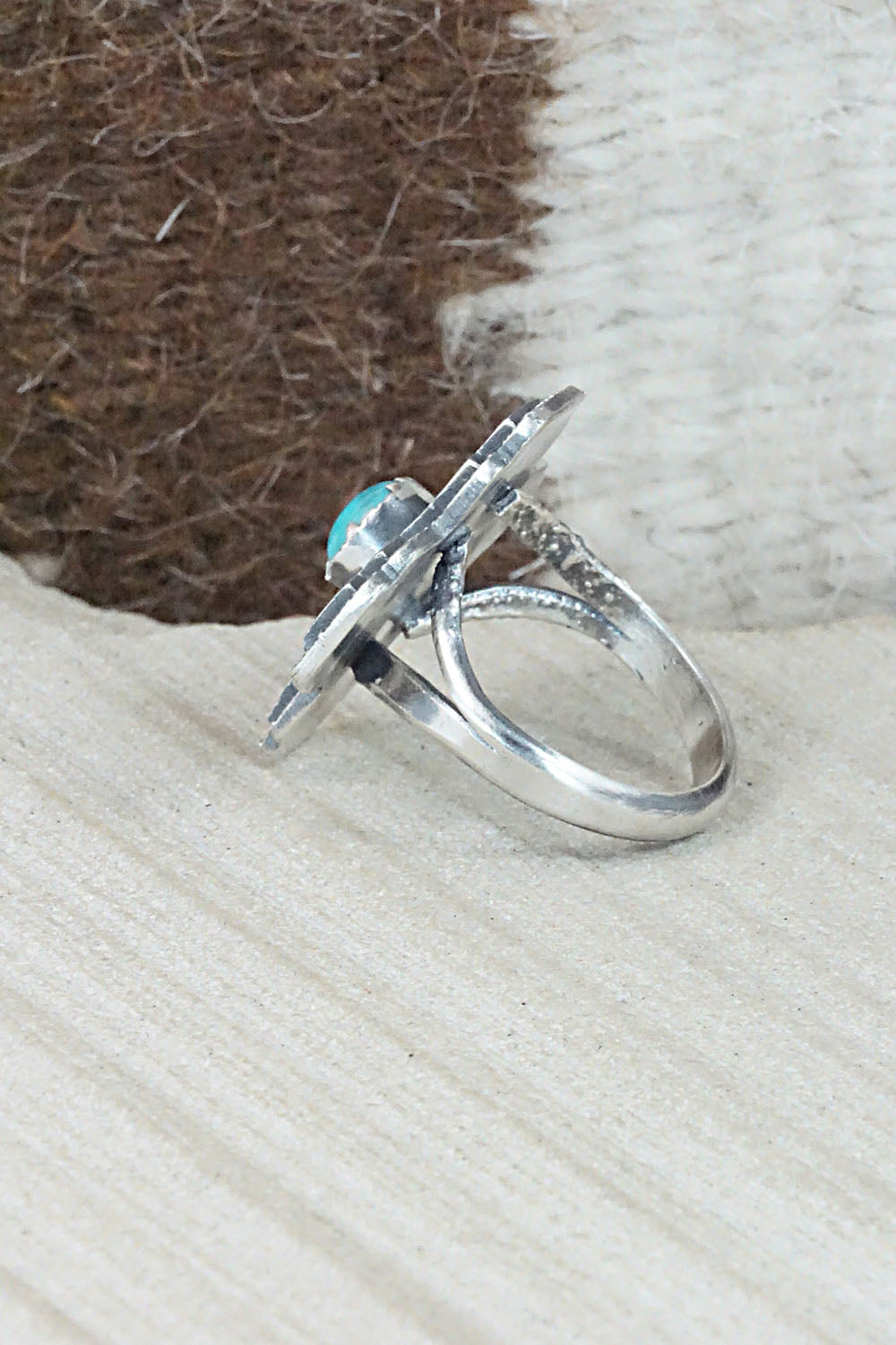 Turquoise & Sterling Silver Ring - Alice Rose Saunders - Size 7