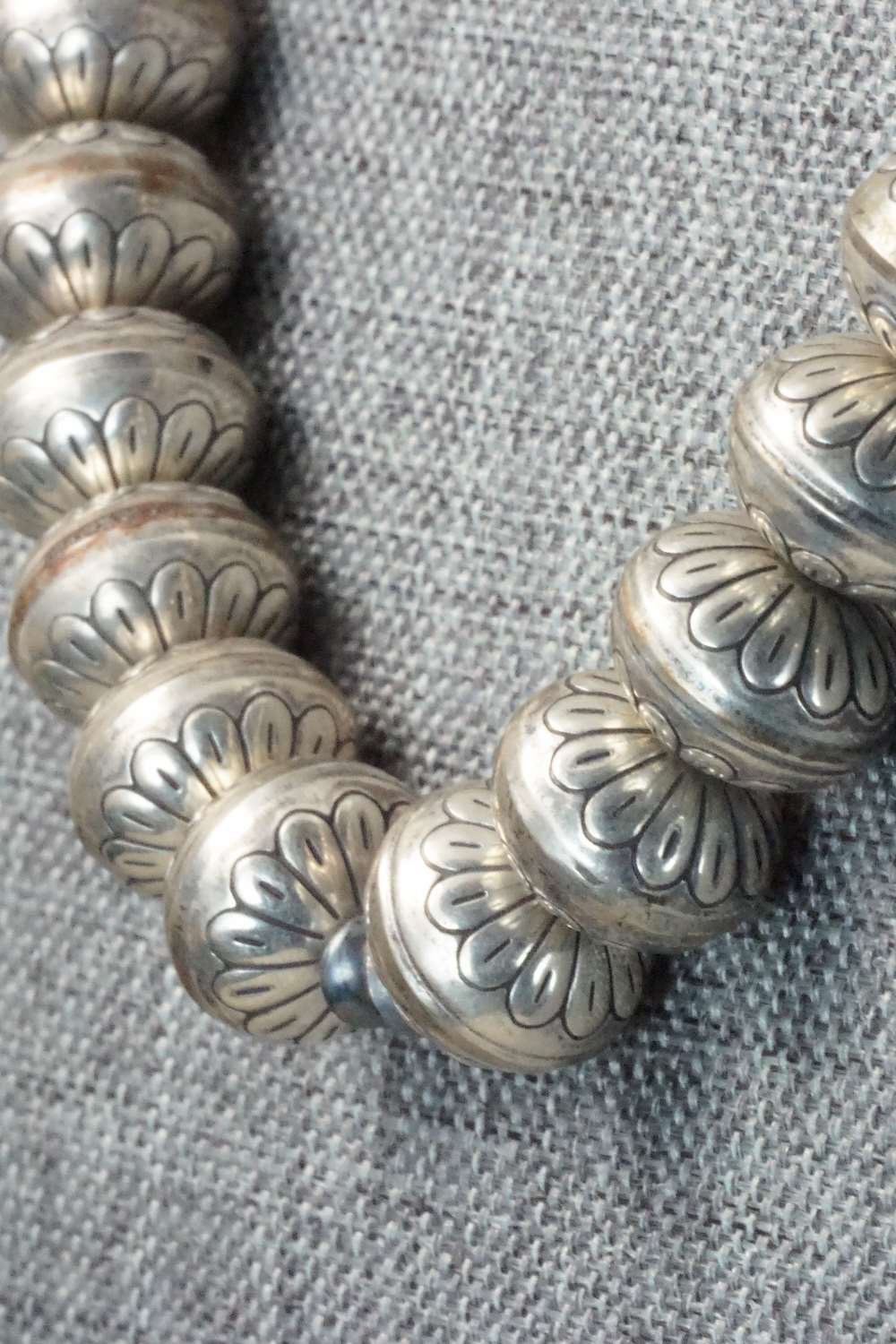 Sterling Silver Navajo Pearl Necklace - Navajo