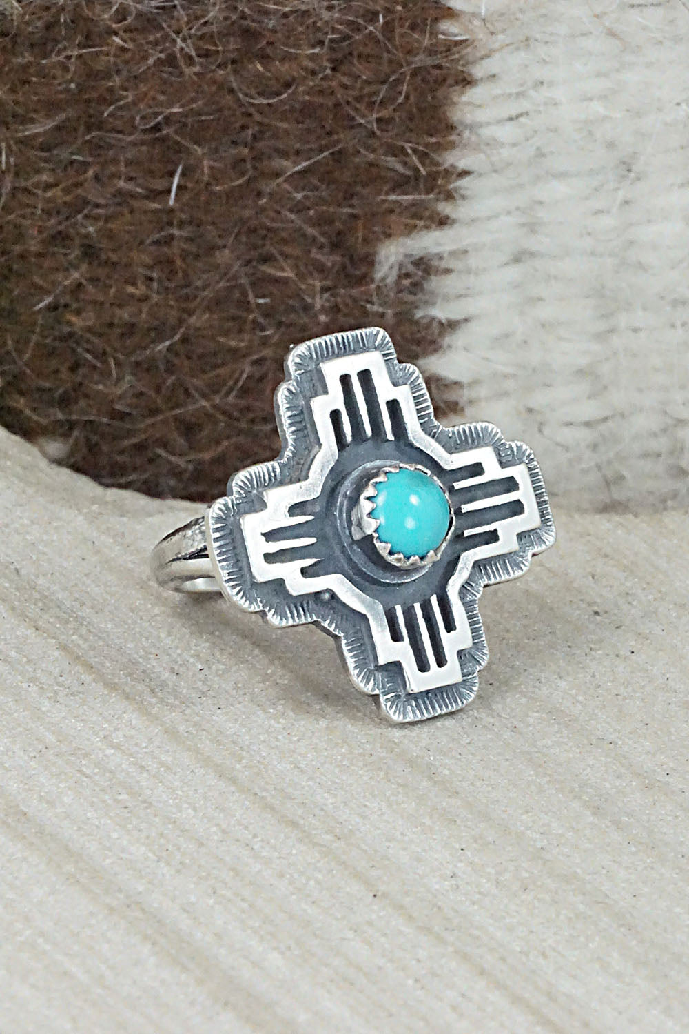 Turquoise & Sterling Silver Ring - Alice Rose Saunders - Size 7