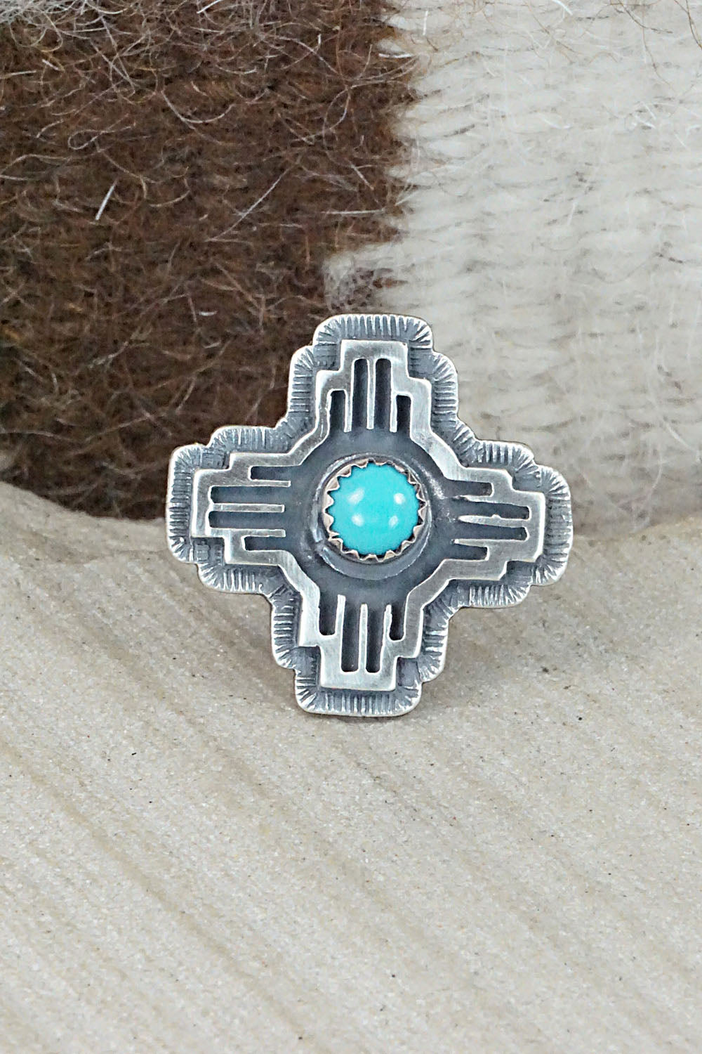 Turquoise & Sterling Silver Ring - Alice Rose Saunders - Size 7.5