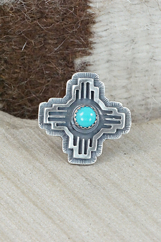 Turquoise & Sterling Silver Ring - Alice Rose Saunders - Size 7.5