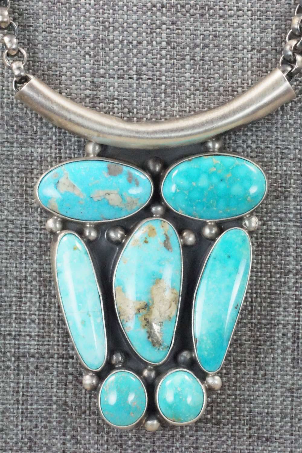 Turquoise & Sterling Silver Necklace - Raymond Delgarito