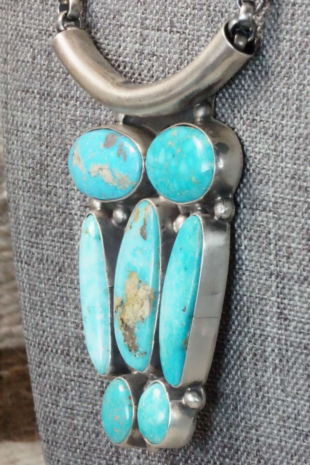 Turquoise & Sterling Silver Necklace - Raymond Delgarito