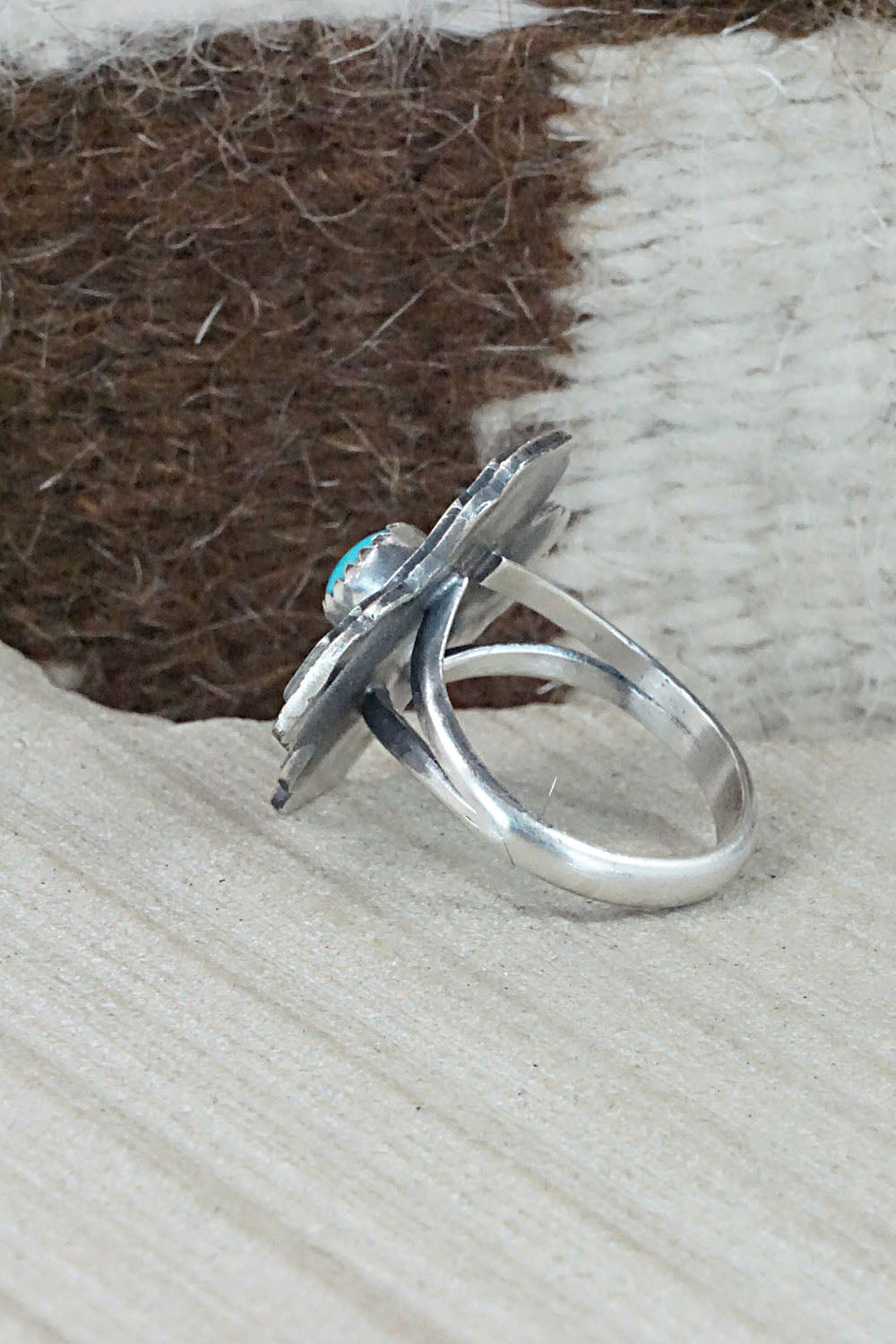 Turquoise & Sterling Silver Ring - Alice Rose Saunders - Size 7.5