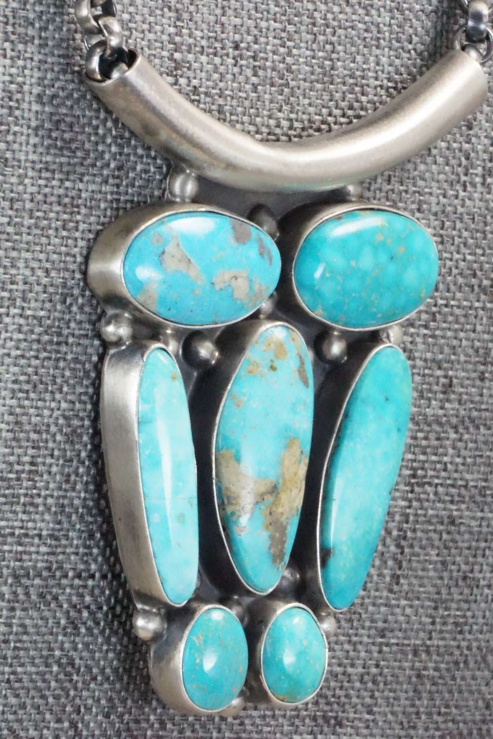 Turquoise & Sterling Silver Necklace - Raymond Delgarito