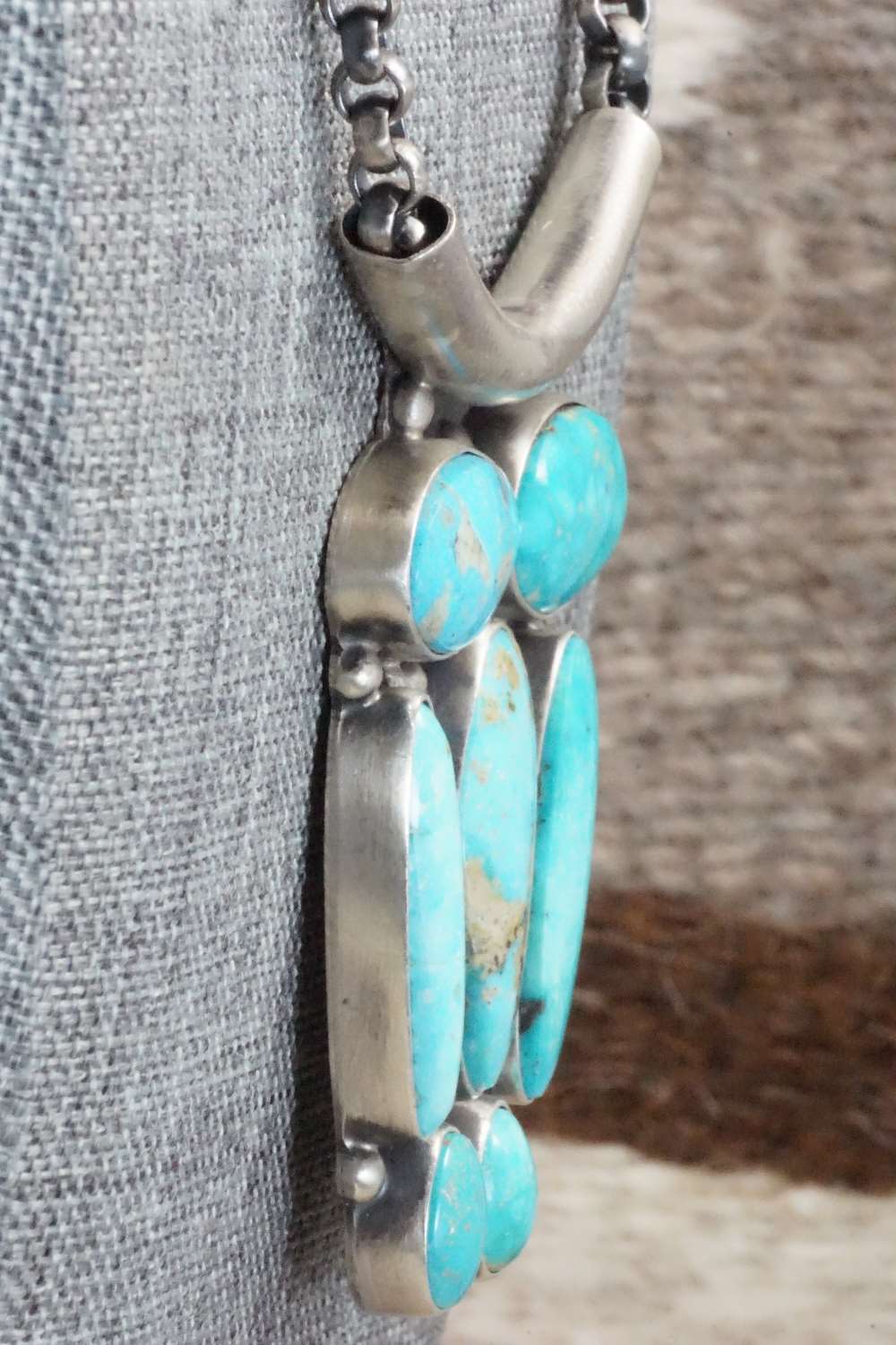 Turquoise & Sterling Silver Necklace - Raymond Delgarito