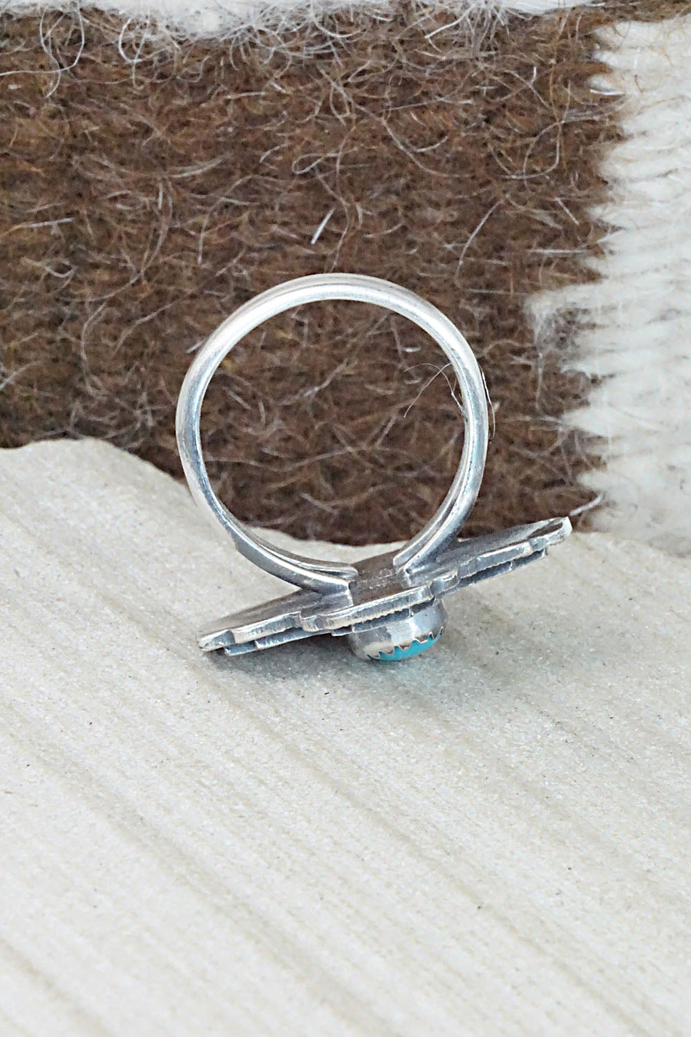 Turquoise & Sterling Silver Ring - Alice Rose Saunders - Size 7.5