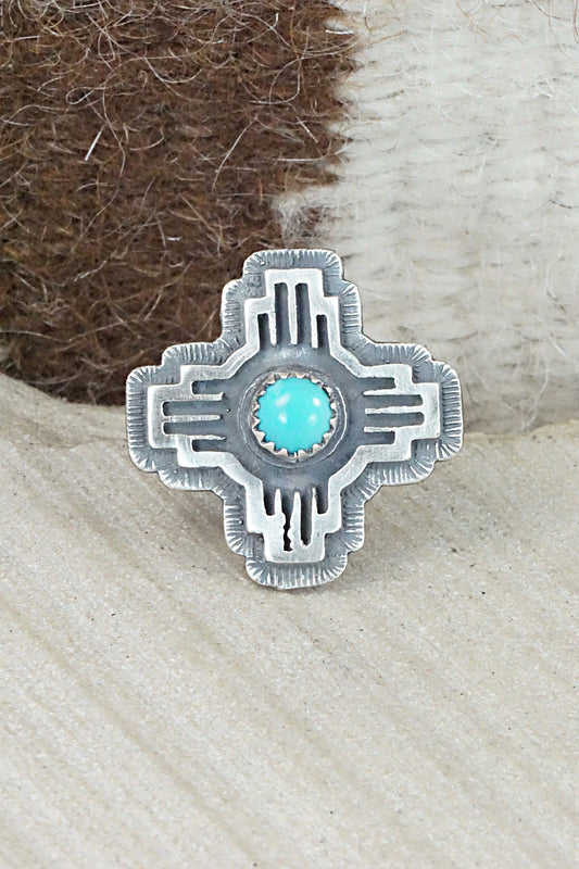 Turquoise & Sterling Silver Ring - Alice Rose Saunders - Size 7.5