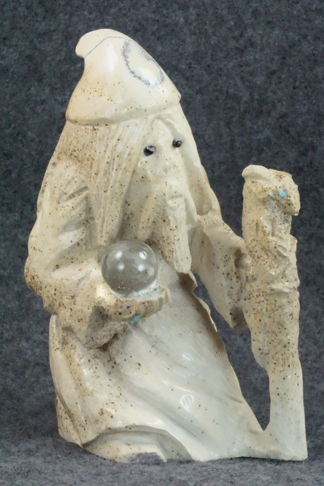 Wizard Zuni Fetish Carving - Derrick Kaamasee