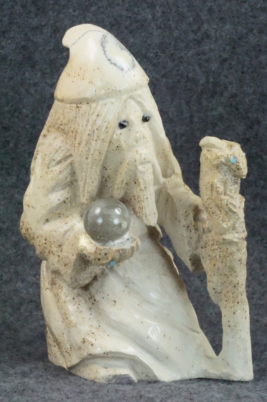 Wizard Zuni Fetish Carving - Derrick Kaamasee