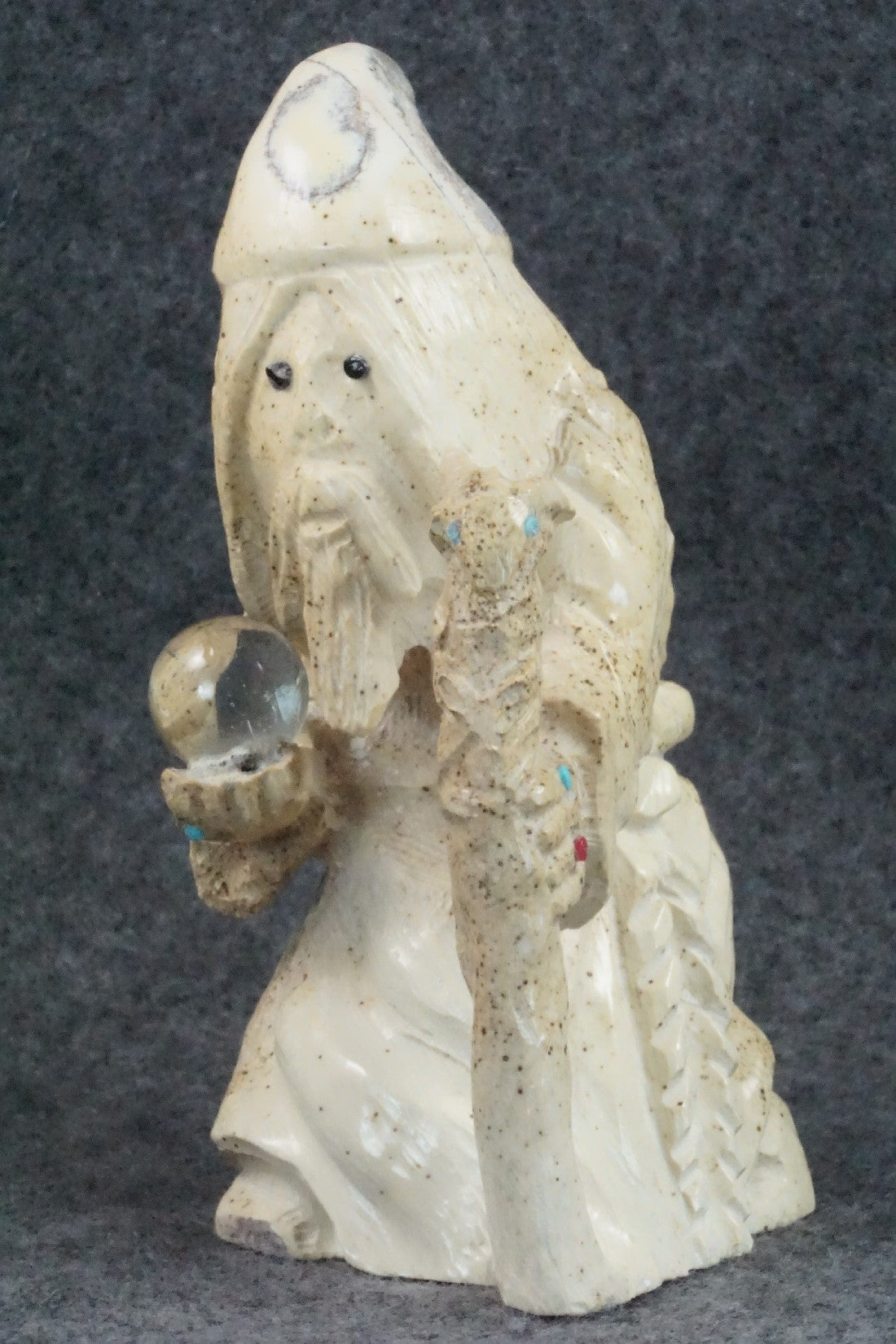Wizard Zuni Fetish Carving - Derrick Kaamasee