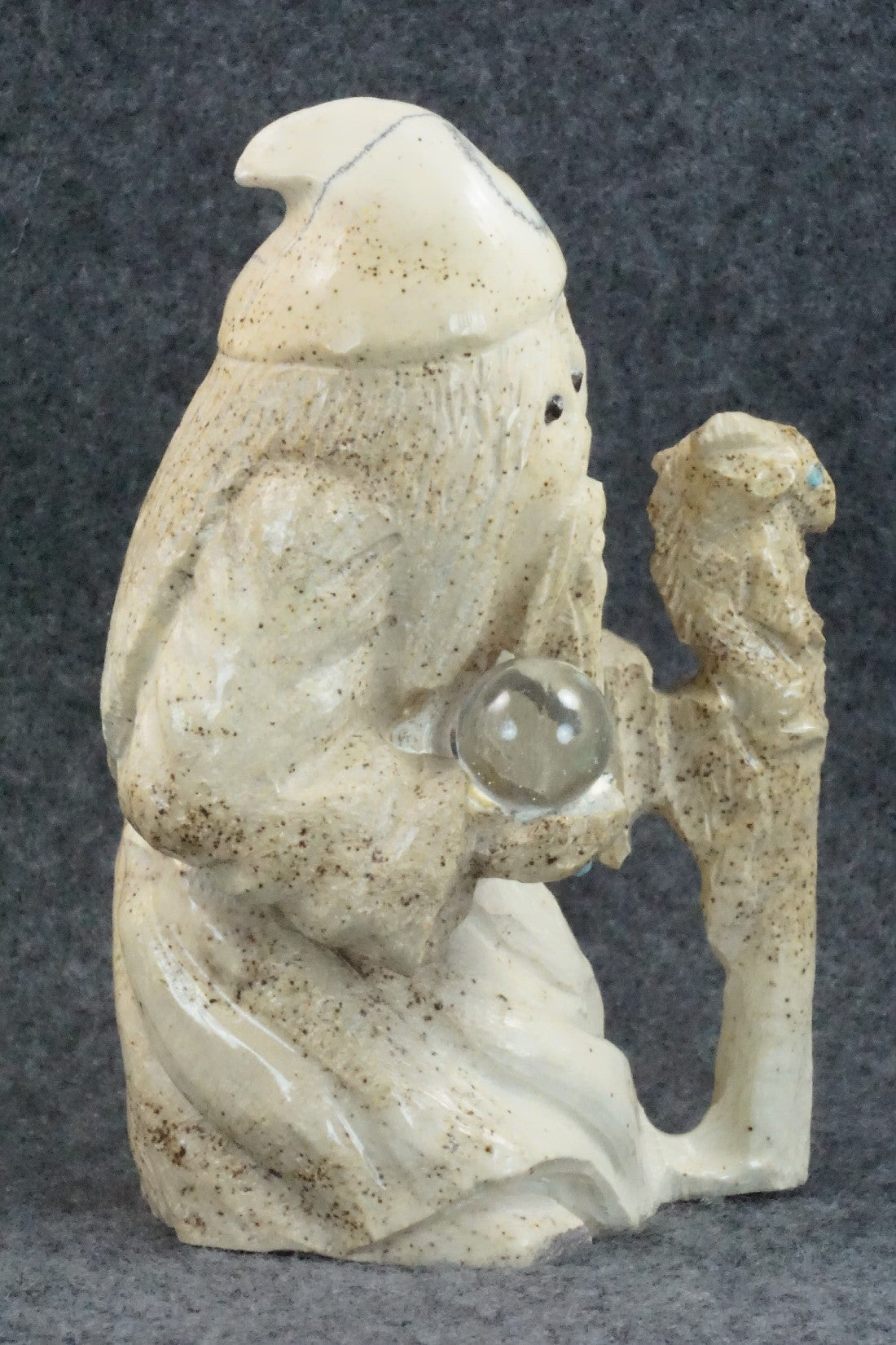 Wizard Zuni Fetish Carving - Derrick Kaamasee