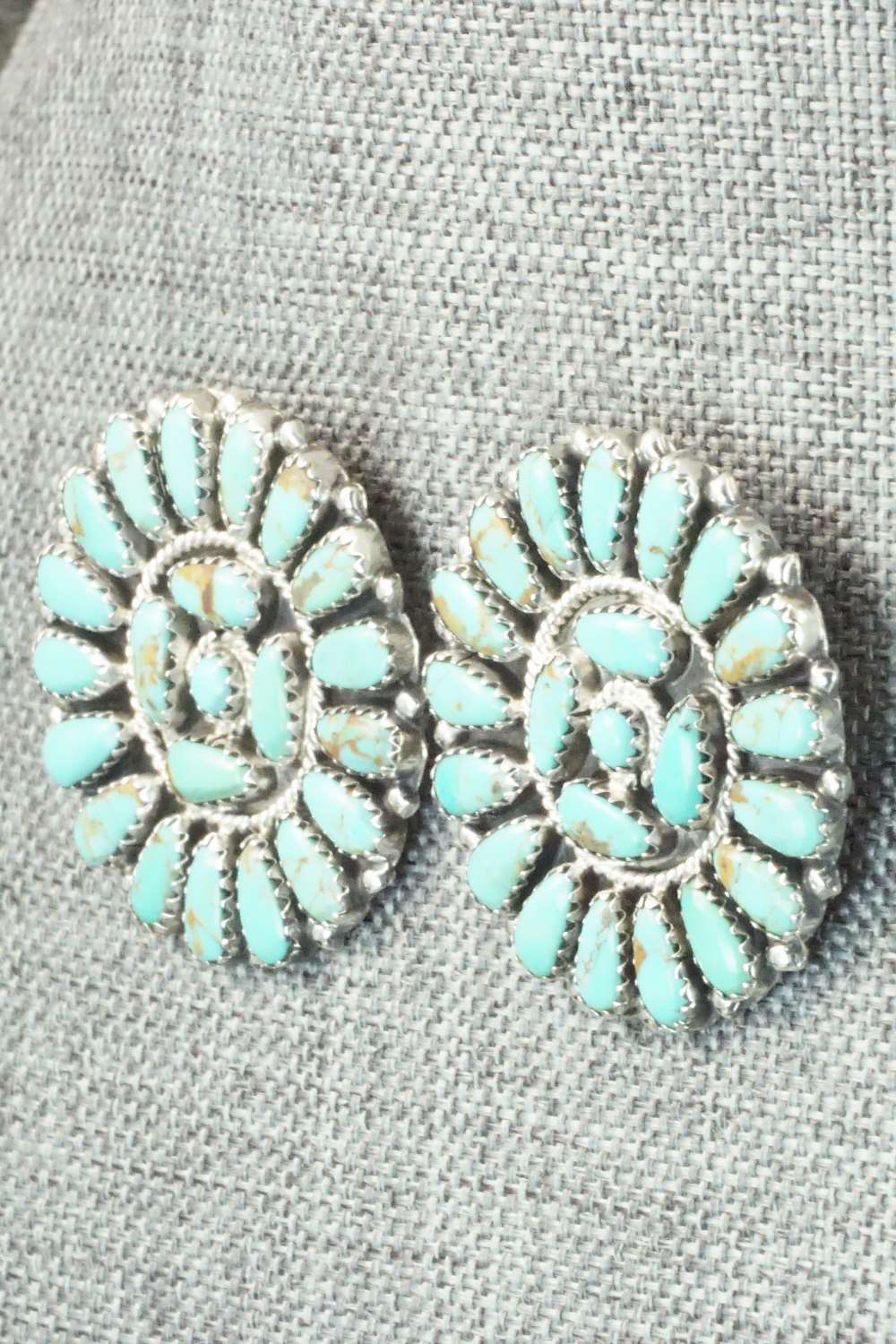 Turquoise & Sterling Silver Earrings - Zeita Begay