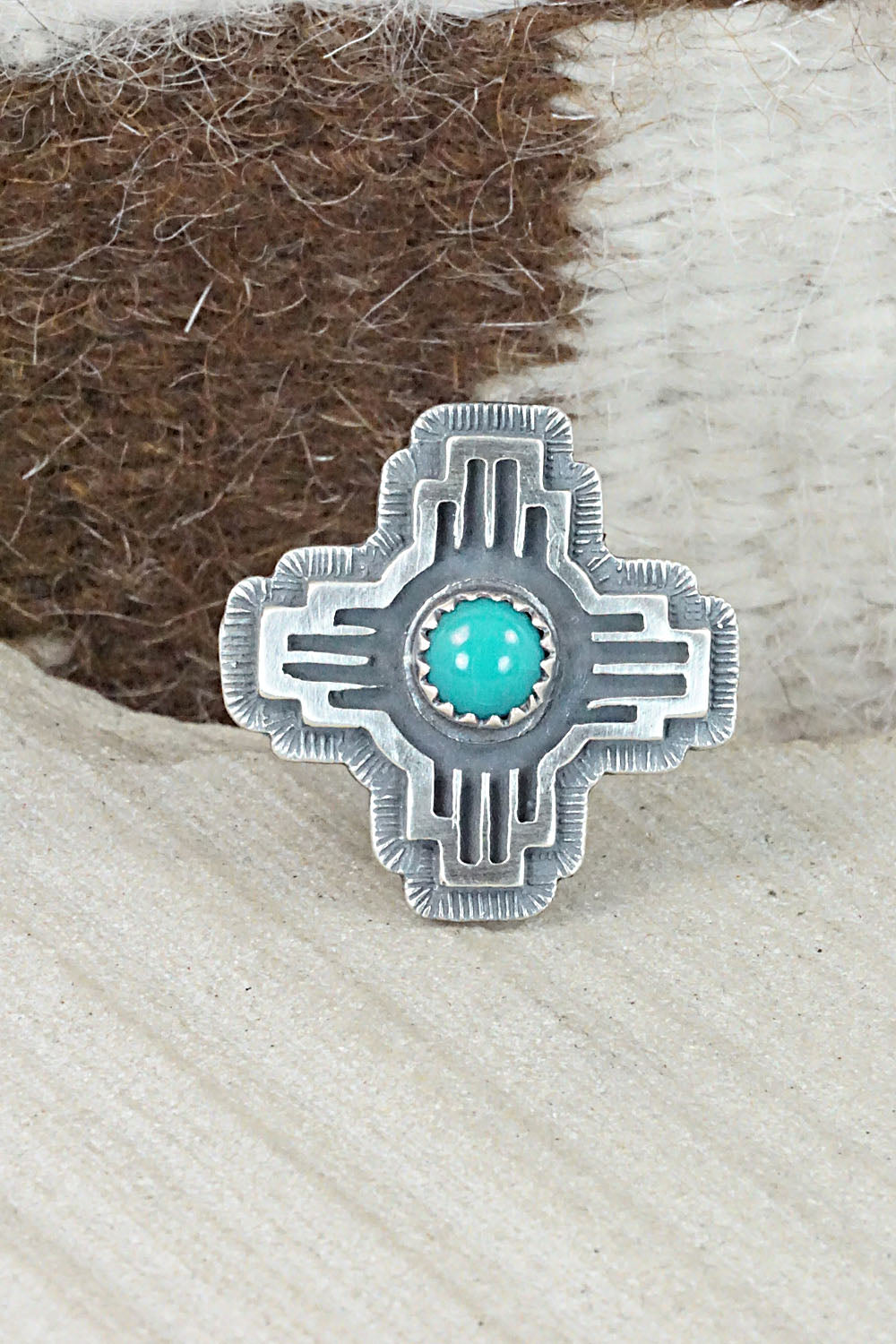 Turquoise & Sterling Silver Ring - Alice Rose Saunders - Size 8.75