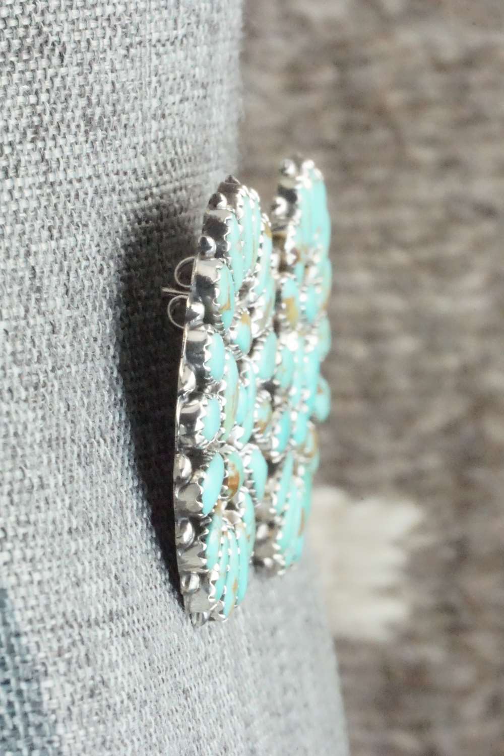 Turquoise & Sterling Silver Earrings - Zeita Begay