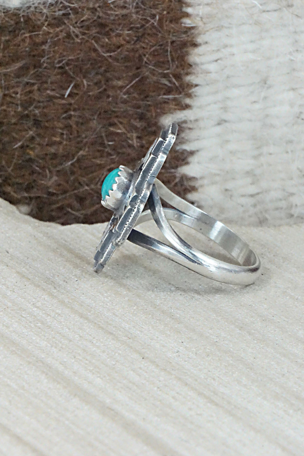 Turquoise & Sterling Silver Ring - Alice Rose Saunders - Size 8.75