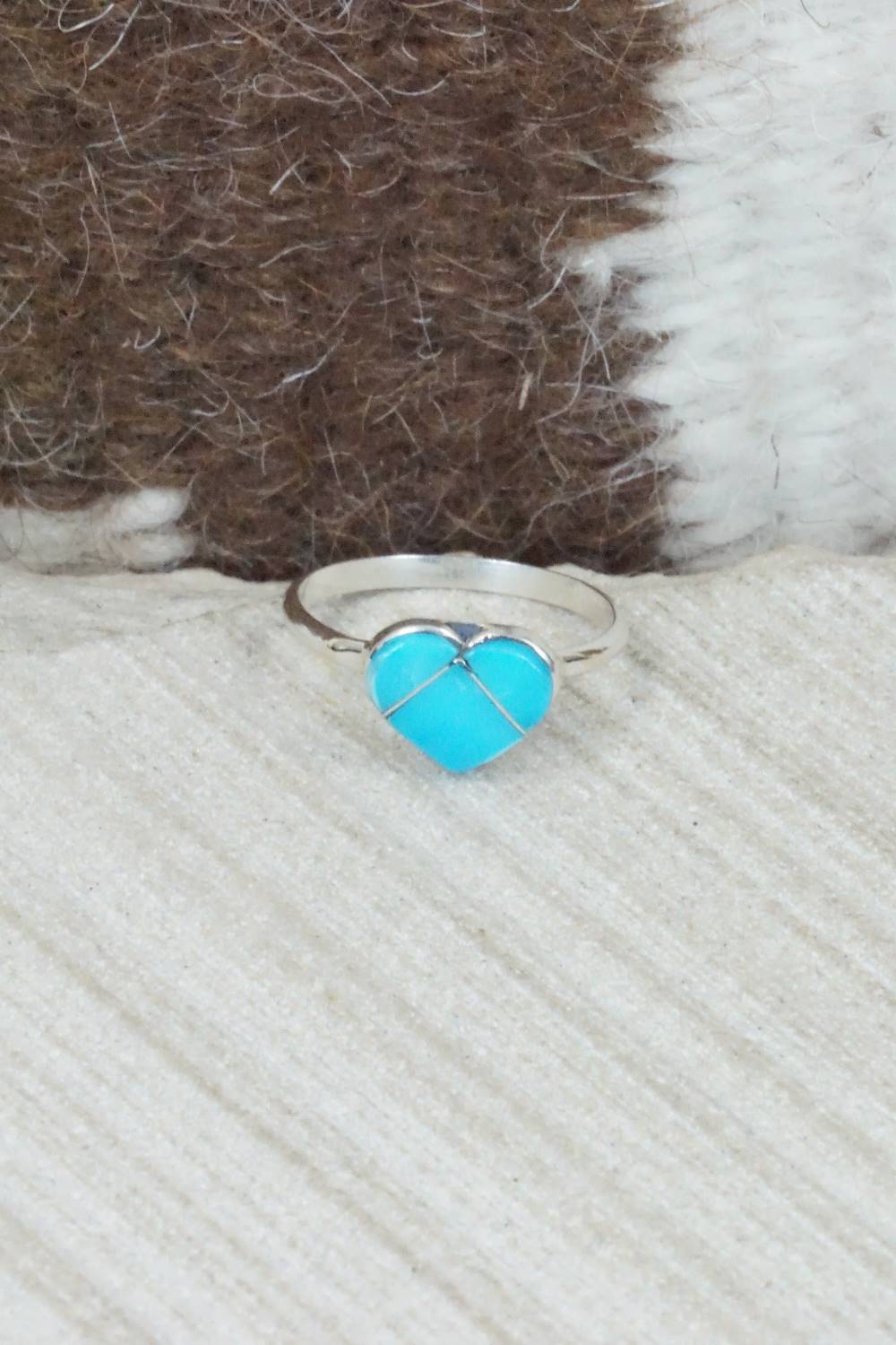 Turquoise & Sterling Silver Ring - Linda Chavez - Size 6.25