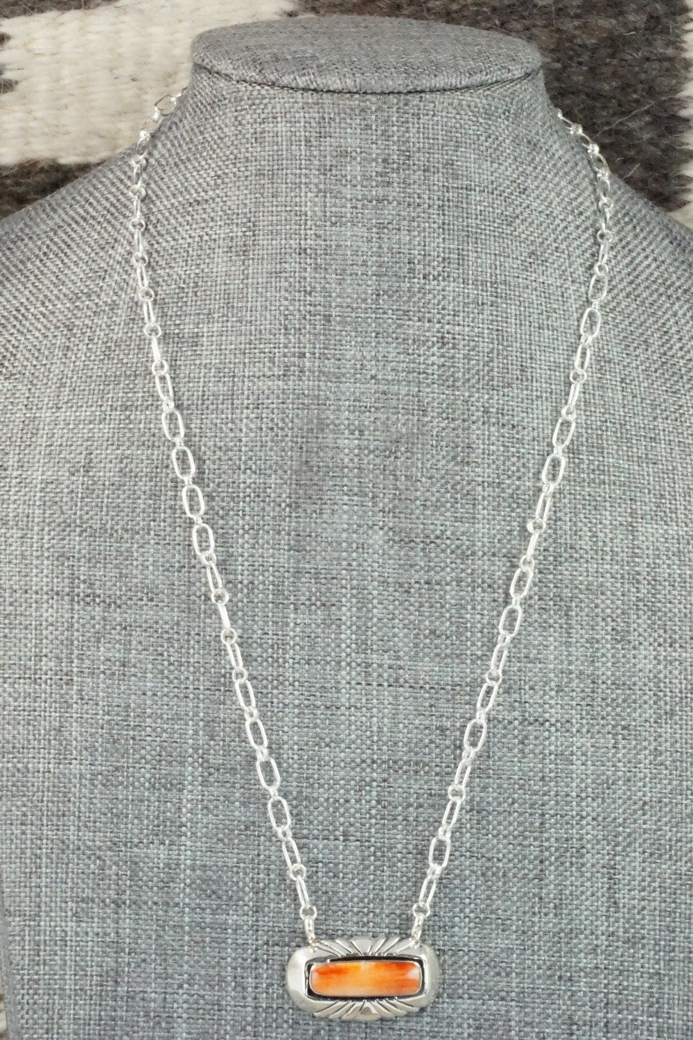 Spiny Oyster & Sterling Silver Necklace - Sadie Jim